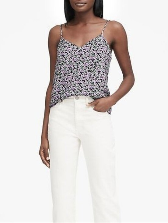 Banana Republic Tops - Banana Republic Floral Perfect Cami Tank Top Ditsy Lilac Purple Size S